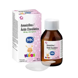 Amoxicil 250 mg + Ácido Clavulánico 62.5 mg Suspensión 100 ml MK