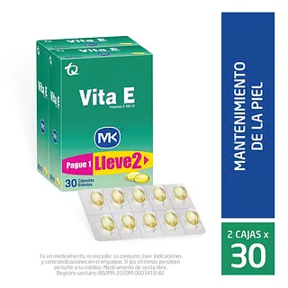 Vitamina E 400 UI 30 cápsulas MK