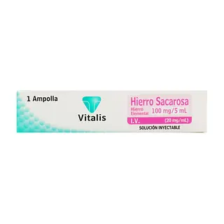 Hierro Sacarosa 100 mg 1 ampolla