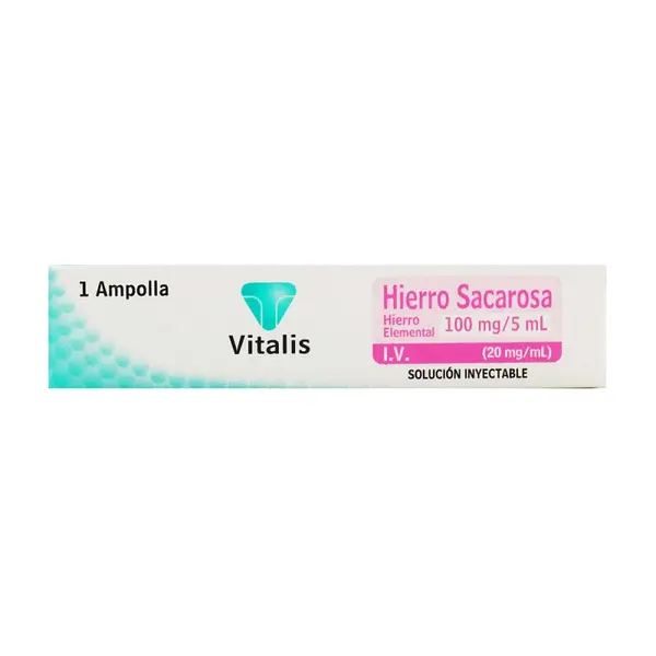 Hierro Sacarosa 100 mg 1 ampolla