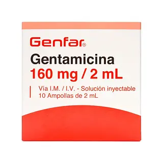 Gentamicina 160 mg/2 ml 10 ampollas GF