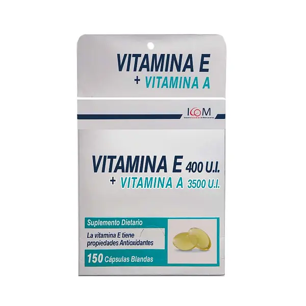 Vitamina E 400 UI + A 3500 UI 150 cápsulas Icom