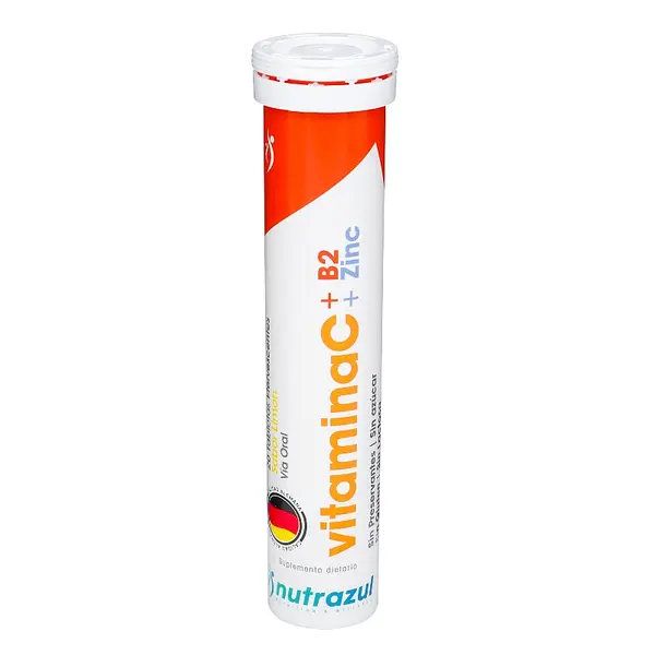Nutrazul Vitamina C + Zinc + B2 20 tabletas efervescentes
