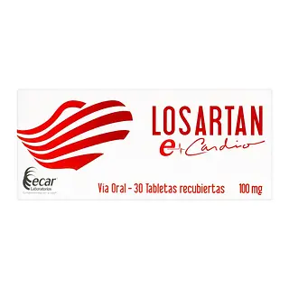 Losartán 100 mg 30 tabletas Ecar