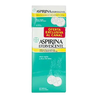 Aspirina Efervescente 500 mg 62 tabletas