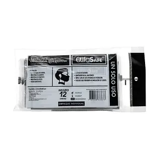 Tapabocas Alfa Safe Negro 12 unidades