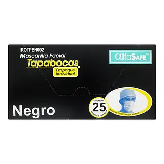 Tapabocas Alfa Safe Negro 25 unidades