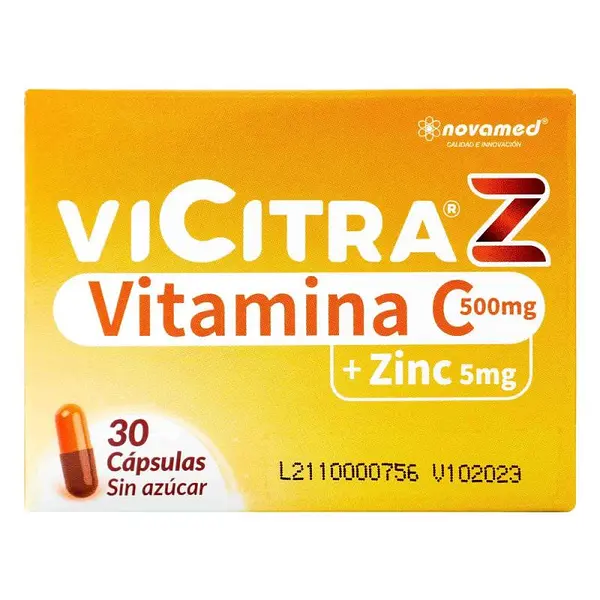 Vitamina C + Zinc Vicitra Z 30 cápsulas