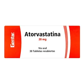 Atorvastatina 20 mg 30 tabletas GF