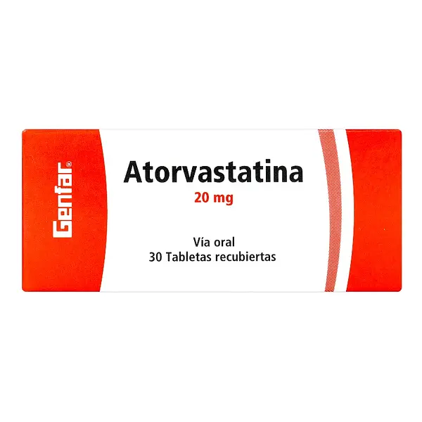 Atorvastatina 20 mg 30 tabletas GF