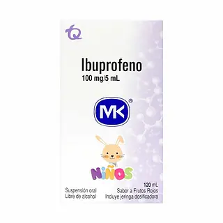 Ibuprofeno Suspensión 100 mg/5 ml Frasco 120 ml MK