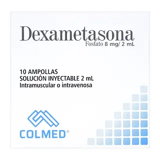 Dexametasona 8 mg/2 ml Caja x10 ampollas