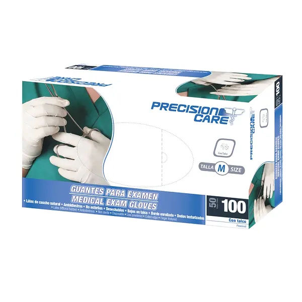Guantes de Precisión Látex Talla M Caja x100