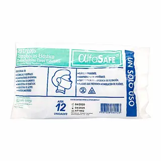 Tapabocas Desechable Alfa Azul 12 unidades