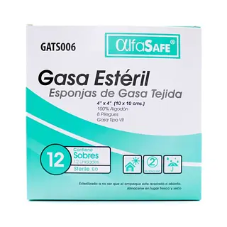 Gasa Alfa Safe Estéril 4x4x2 yd 24 und