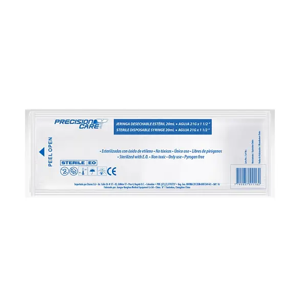 Jeringa 3P 20 ml con aguja 21G x 1½