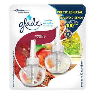 Ambientador Glade 2 repuestos aceite manzana
