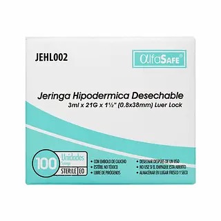 Jeringa Alfa 3P 3 ml 21x1 1/2 x100
