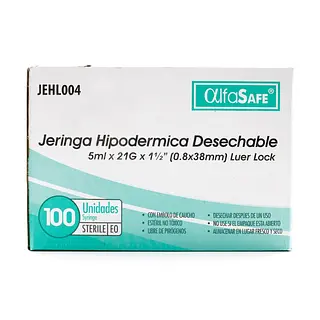 Jeringa Alfa 3P 5 ml 21x1 1/2 x100