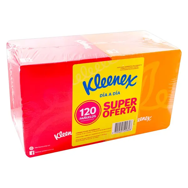 Pañuelos Kleenex Cubo 60 unidades x2