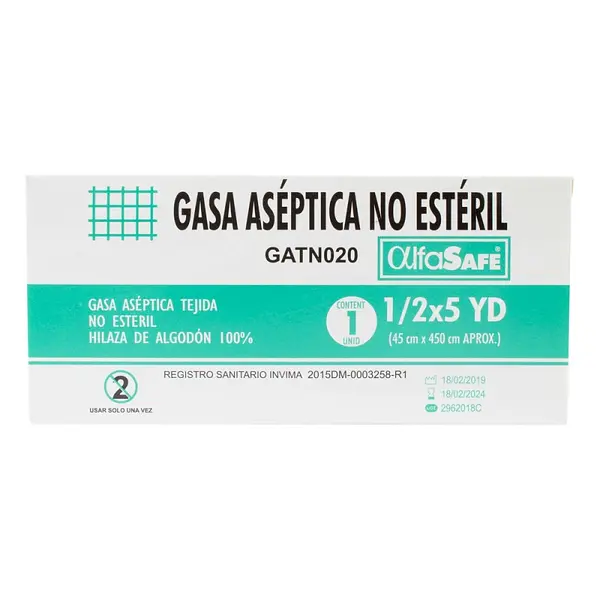 Gasa Alfa Aséptica 1/2x5