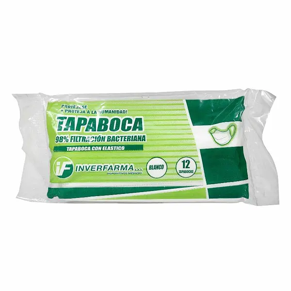Tapabocas Blanco 12 unidades