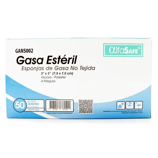Gasa Alfa Estéril No Tejida 3x3 50 sobres x6