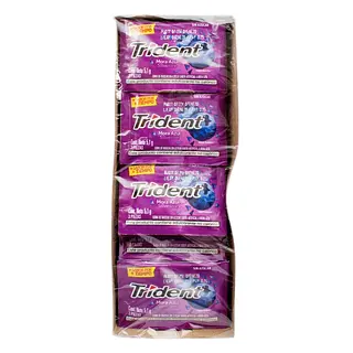 Chicle Trident 3 sabores mora 24 unidades