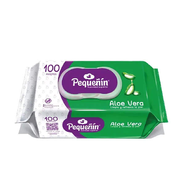 Panitos Húmedos Pequeñín Flat Pack Aloe 100 unidades