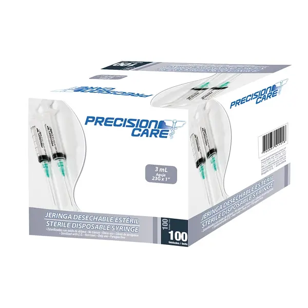 Jeringa Precisión 3P 3 ml 23Gx1 x100