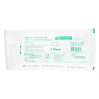 Equipo administración solución macrogoteo sin aguja Inverfarma