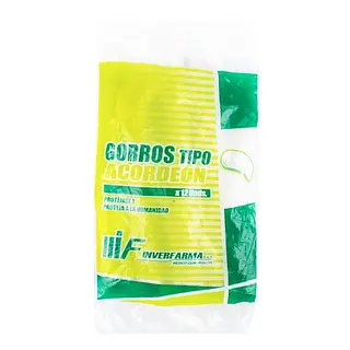 Gorro Acordeón Blanco 12 unidades