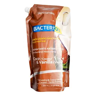 Jabón Bacterion Repuesto Vainilla Coco 1000 ml