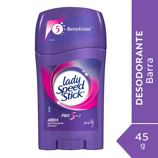 Desodorante Lady Speed Professional 5 en 1 Barra 45 g