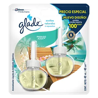 Glade Aceite Eléctrico Paraíso Azul x2