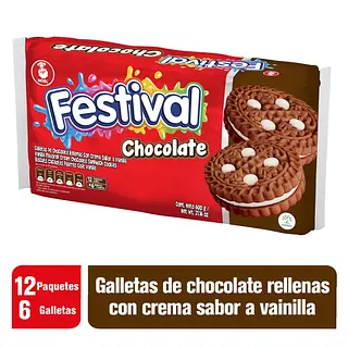 Galletas Festival Chocolate 12 paquetes x6 galletas