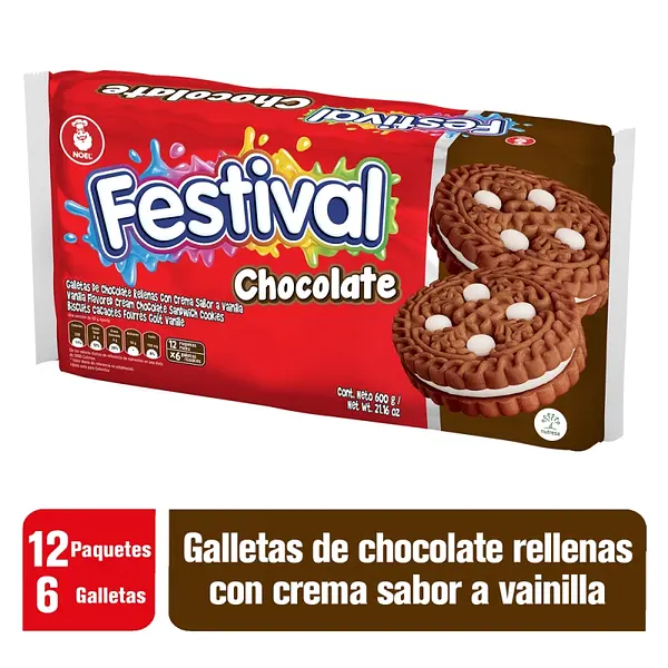 Galletas Festival Chocolate 12 paquetes x6 galletas