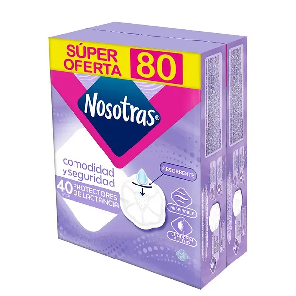Protectores LactiNosotras 40 und x2 Pack Económico