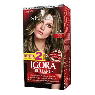 Tinte Igora Brillance 701 Rubio Medio Cenizo