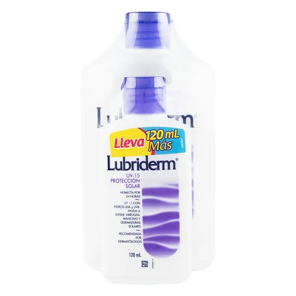 Lubriderm Loción UV 15 400 ml + Lubriderm 120 ml