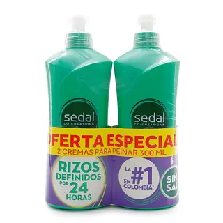 Crema para Peinar Sedal Rizos Definidos 300 ml x2