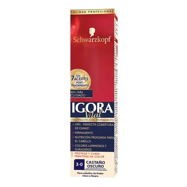 Tinte Igora Vital 3-0 Castaño Oscuro