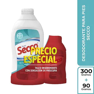 Talco Secco 300 g + 90 g promoción especial