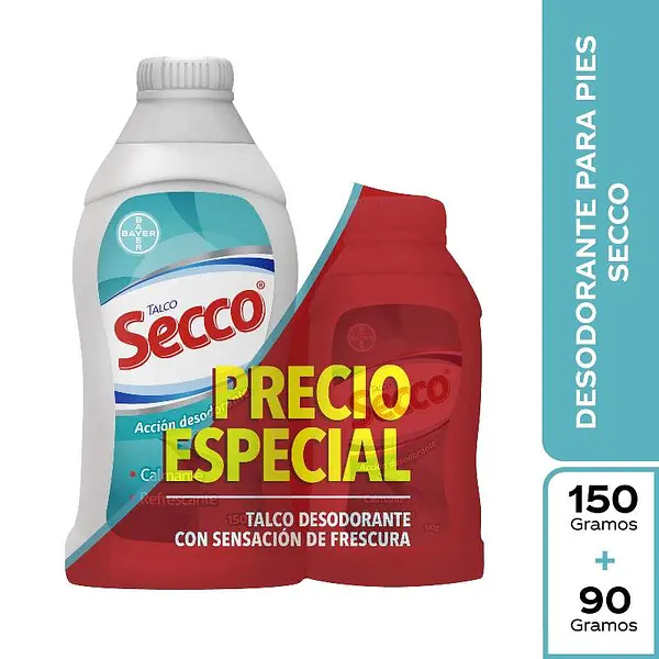 Talco Secco 150 g + 90 g promoción especial