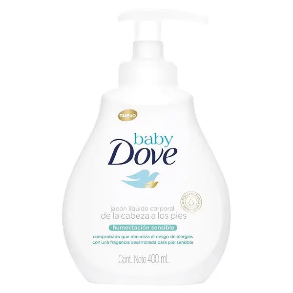 Jabón Dove Baby Líquido Humectante Sensible 400 ml