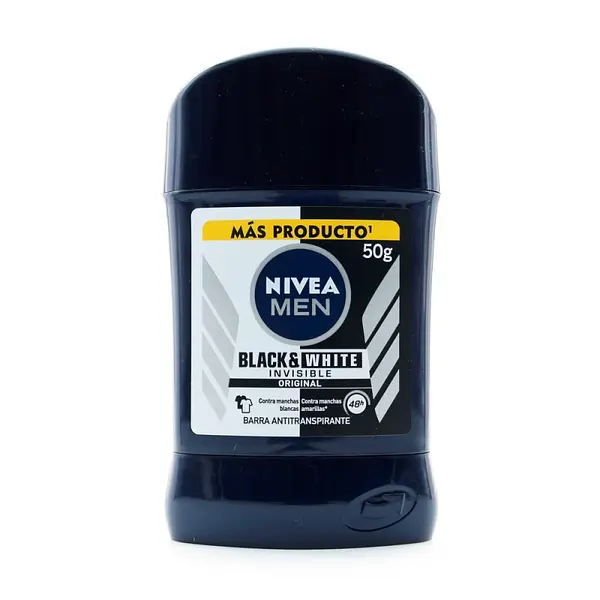 Desodorante Nivea Barra Invisible Black & White 50 g Hombre