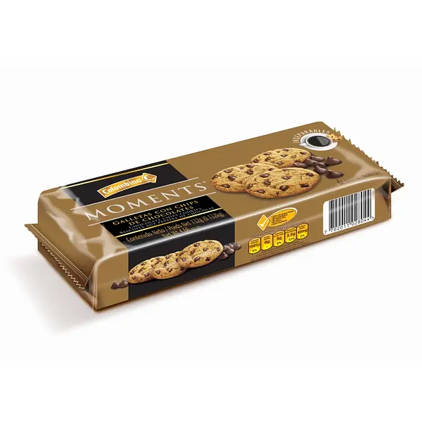 Galleta Rellena Moments Chips Chocolate 6 unidades 132 g