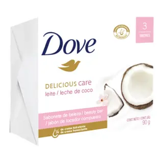 Jabón Dove Leche de Coco 90 g x3 unidades