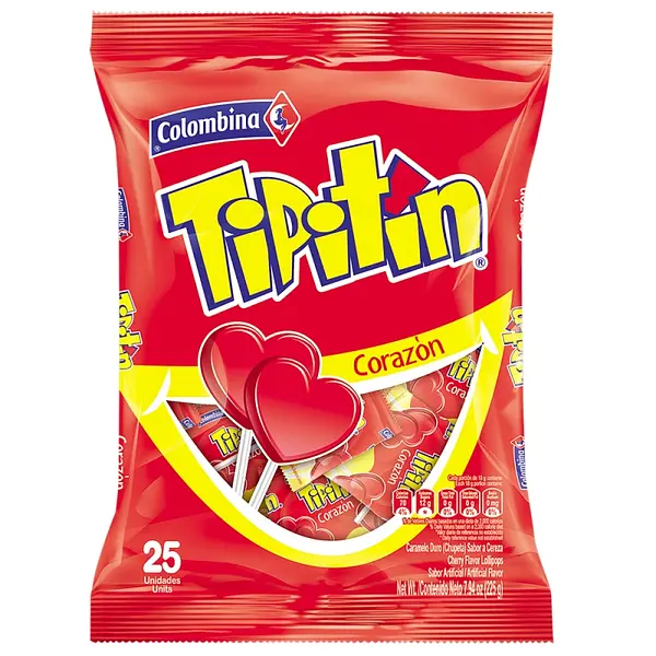 Colombina Tipitín Corazón 25 unidades