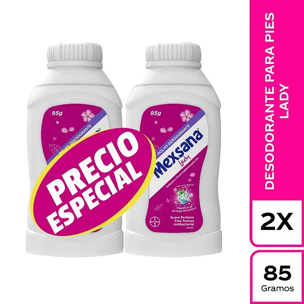 Talco Mexsana Lady 85 g x2 Pack Económico